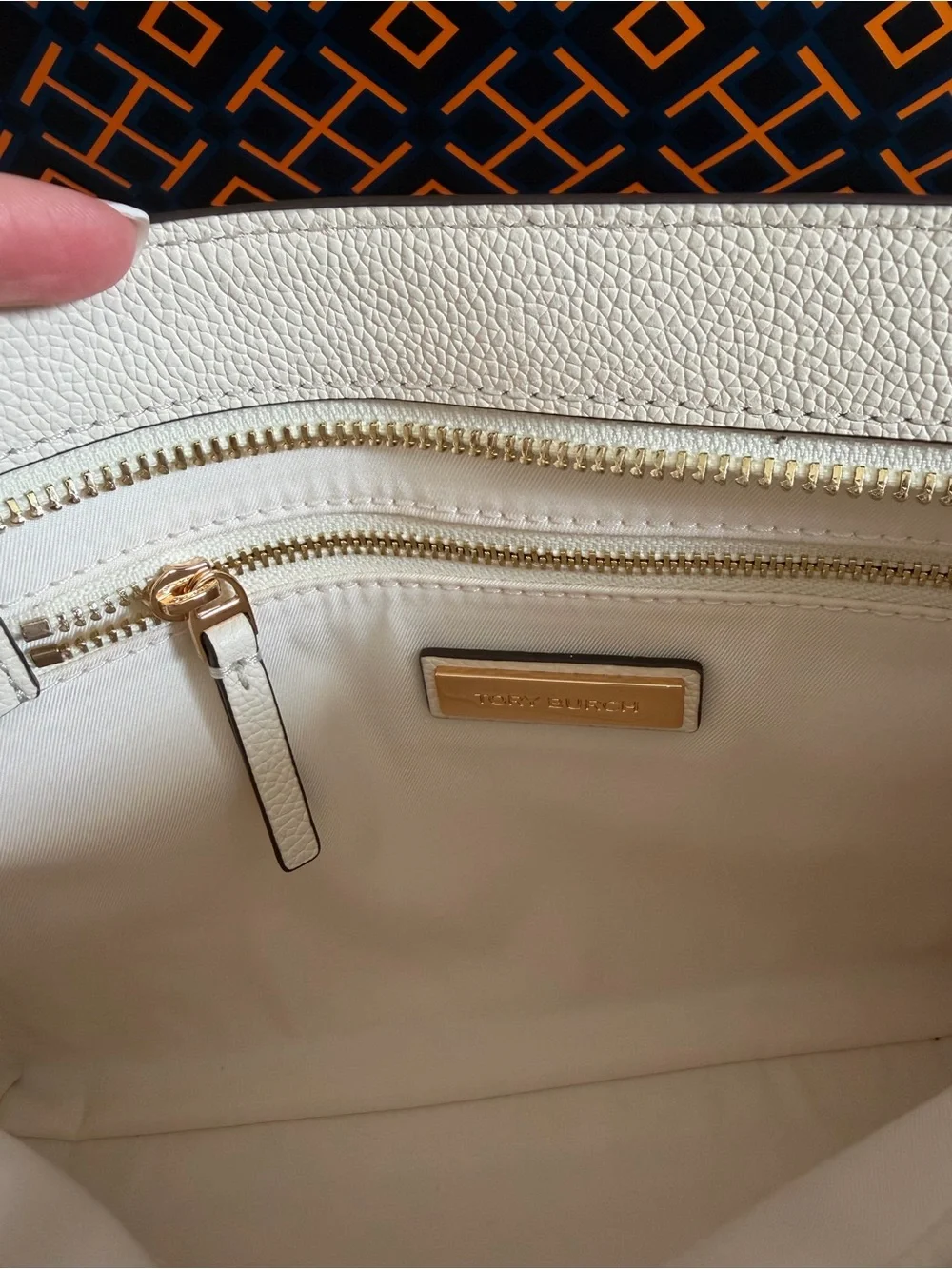 Tory Burch Blake Swingpack Crossbody Bag New Ivory White Gold